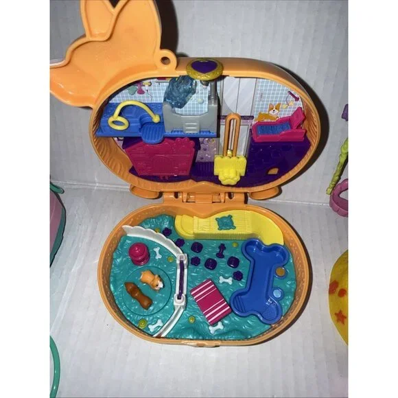 Polly Pocket Play Sets Koala Purse Corgi Dog Compact Playground Swing Garage - Picture 6 of 16